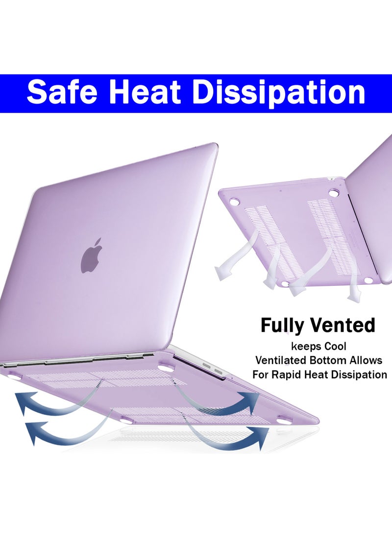 RKINC Case For MacBook Air 13 inch, 2020 2019 2018 A2337 M1 A2179 A1932, Plastic Hard Shell & Keyboard Cover & Screen Protector Compatible with MacBook Air 13 inch Retina, Transparent Purple - Image 4